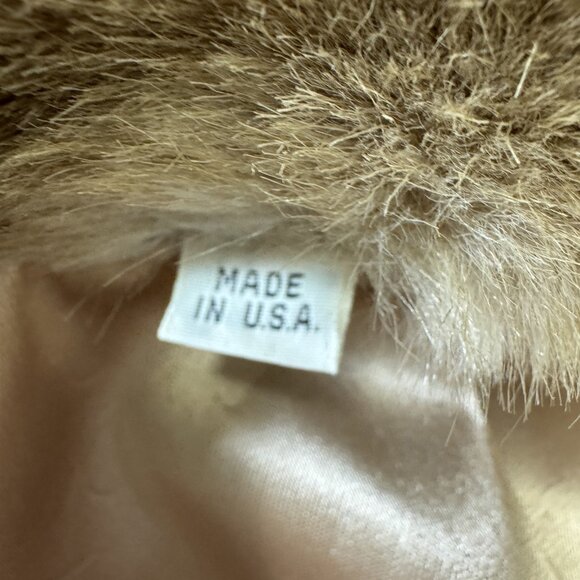 Grandella II Faux Fur Coat Union Label Made in USA Size 16 Vintage 1970s - Picture 9 of 12